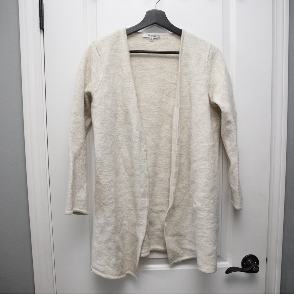 Madewell Cream 100% Merino Wool Cardigan